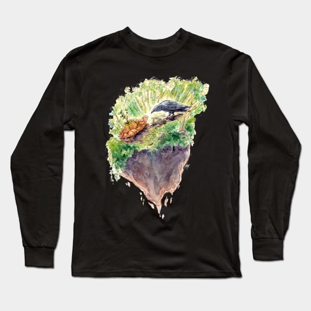 Tortoise and Crow Friends Long Sleeve T-Shirt by Rumpled Crow